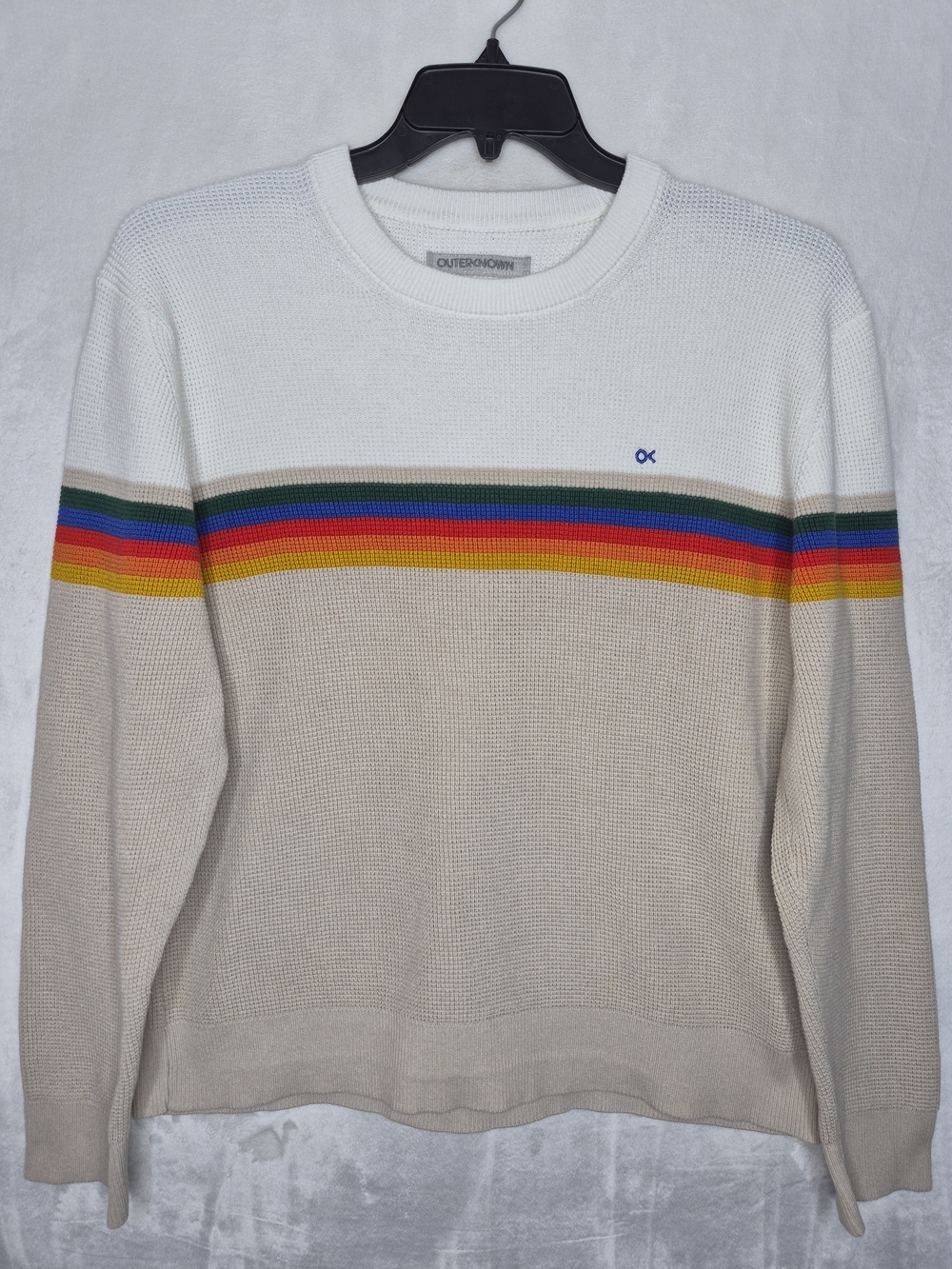 Outerknown Nostalgic Rainbow Stripe Crewneck Sweater Mens XL
